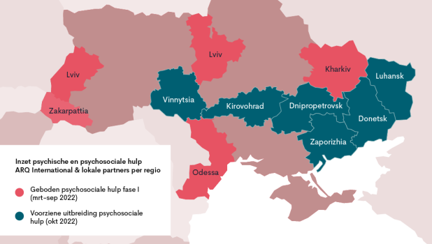 Overzicht inzet psychische en psychosociale hulp ARQ in Oekraïne