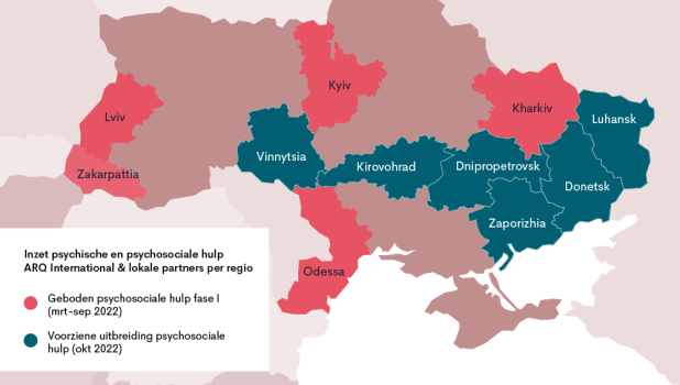 Overzicht inzet psychische en psychosociale hulp ARQ in Oekraïne